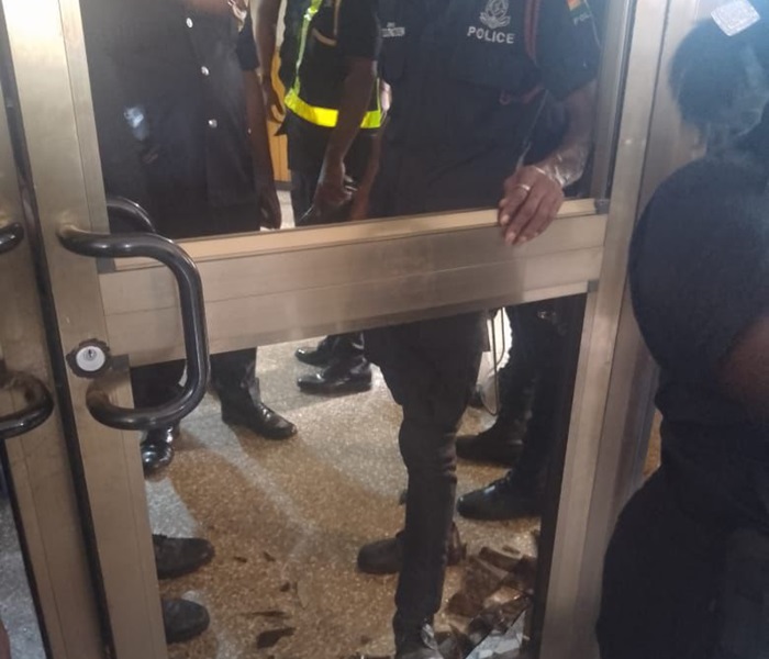NDC demo turns violent: Policeman injured, EC office damaged