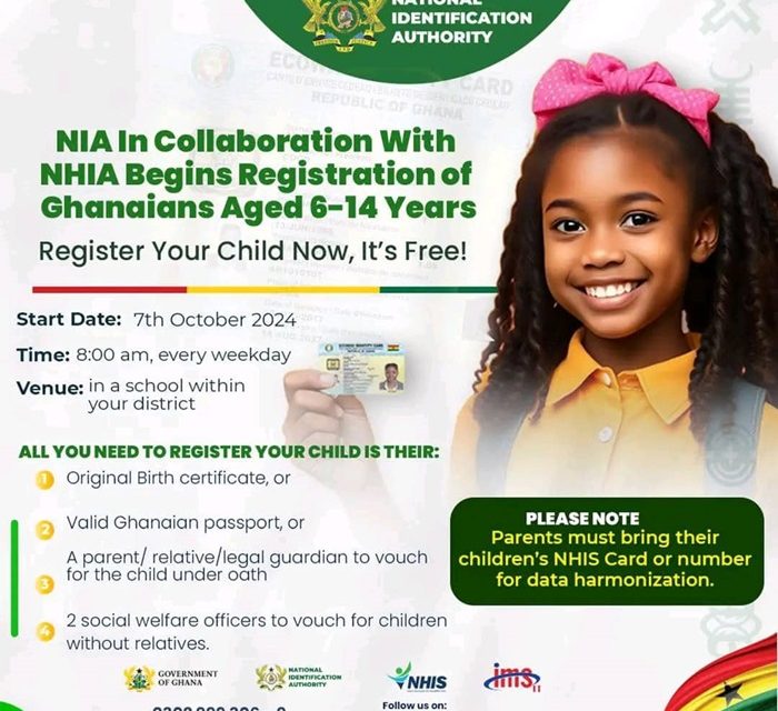 NIA starts registration of 6-14 year olds today