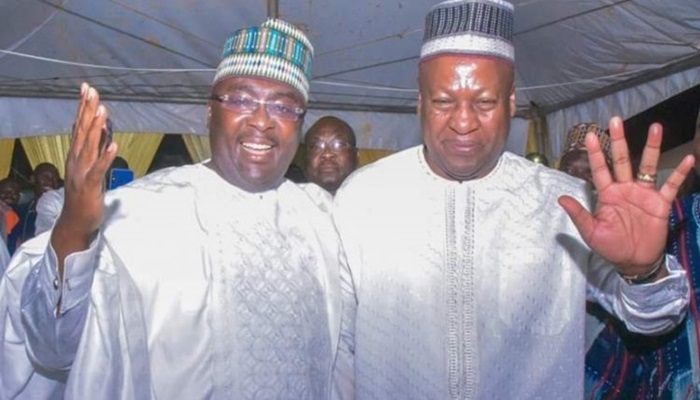 Mahama beats Bawumia by over 1.6m votes difference