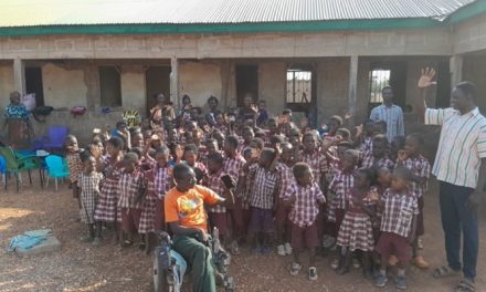 Adangabey brightens rural kids’ future from his wheelchair